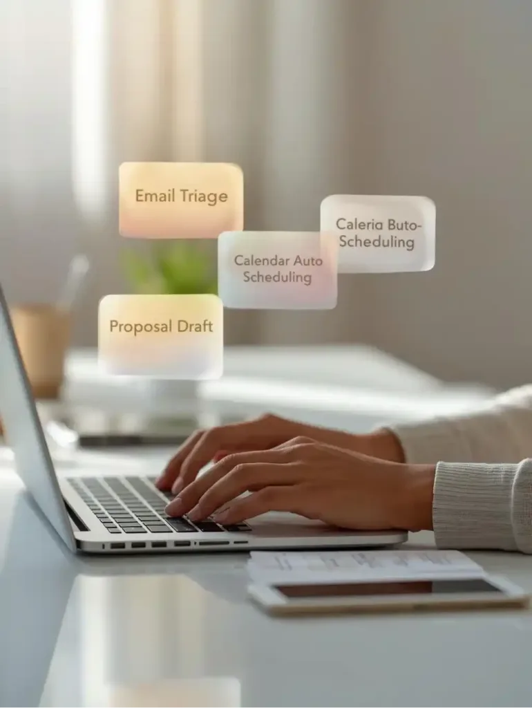 AI mini-agents triaging email and scheduling for a freelancer