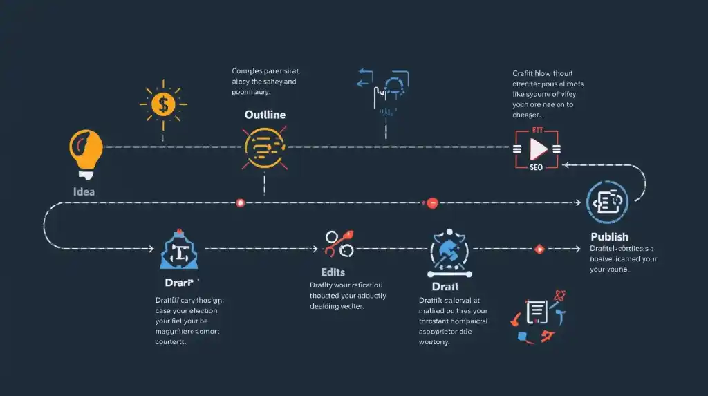 “End-to-end workflow for ChatGPT-assisted blog writing: idea, brief, outline, draft, SEO, edit, publish, refresh.”
