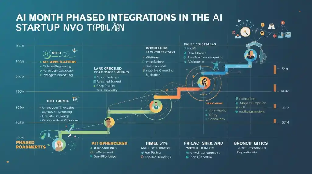 Timeline roadmap showing AI adoption for entrepreneurs over 90 days.