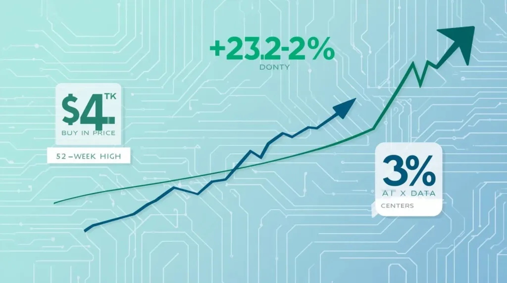 "INTC stock price chart showing increase from $23.28 to $31.8 after NVIDIA partnership"
