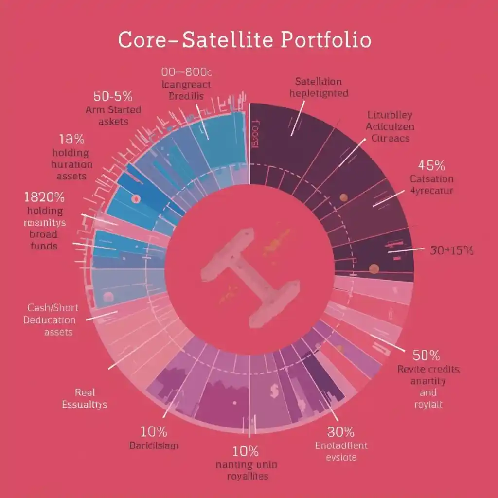 Core–satellite portfolio showing where fractional investing fits