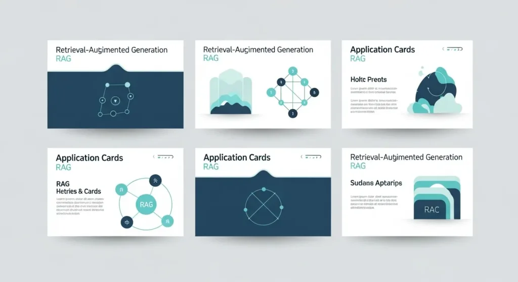 “Grid of six cards representing practical RAG applications across business and research.”