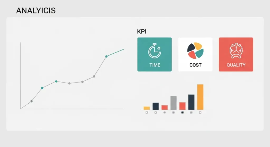 Minimal analytics dashboard with line and bar charts and KPI tiles for AI pilots