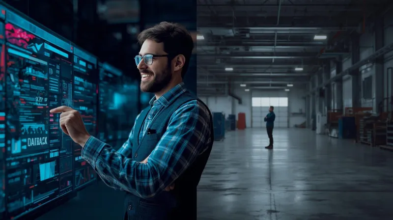 Visualizing both the benefits and concerns of AI transforming blue-collar jobs.